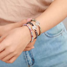 image-Valentina 4mm Emperor Stone Beaded Bracelet Unisex Agate