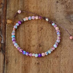 image-Valentina 4mm Emperor Stone Beaded Bracelet Unisex Agate