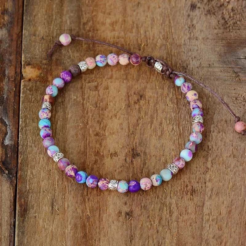 image-Valentina 4mm Emperor Stone Beaded Bracelet Unisex Agate