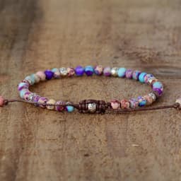 image-Valentina 4mm Emperor Stone Beaded Bracelet Unisex Agate