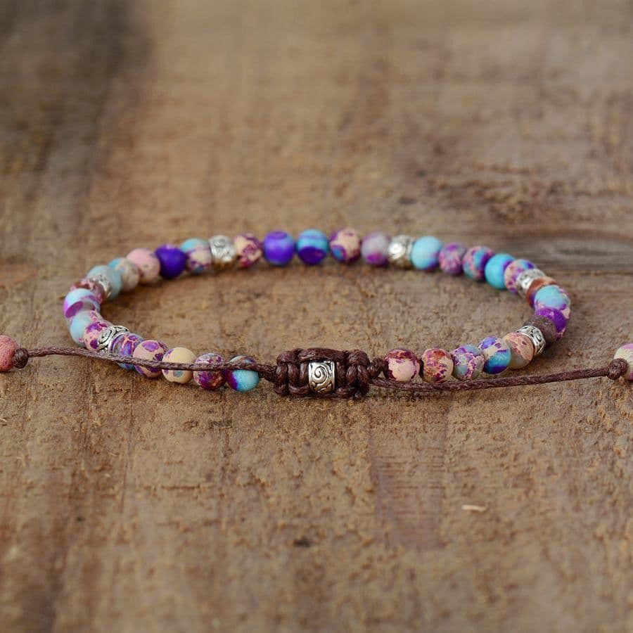 image-Valentina 4mm Emperor Stone Beaded Bracelet Unisex Agate