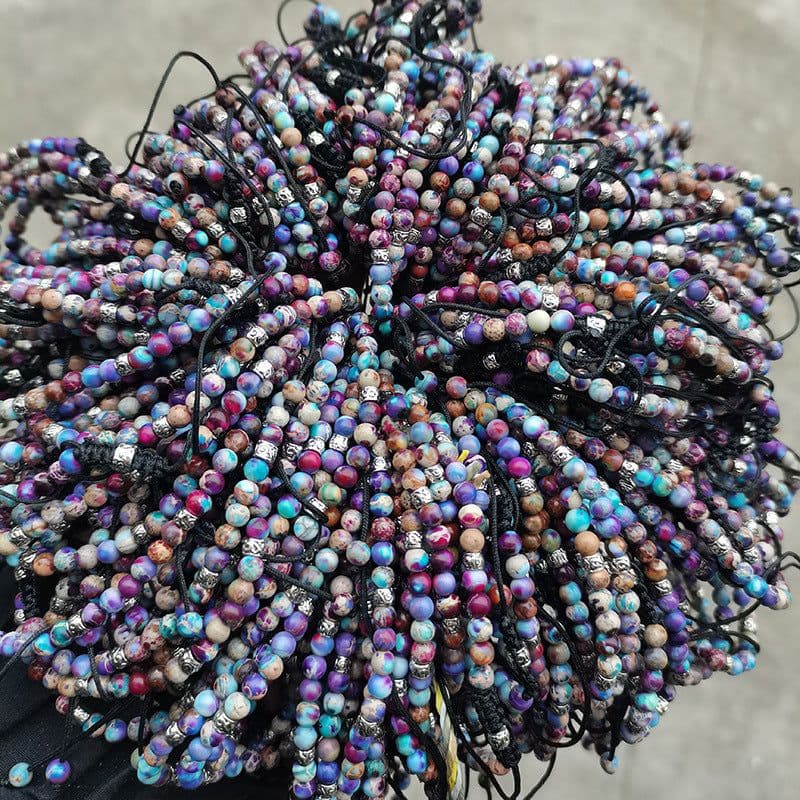 image-Valentina 4mm Emperor Stone Beaded Bracelet Unisex Agate