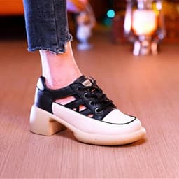 image-Women's Roman Sandals Round Toe Lace-Up High Top Thick Heel