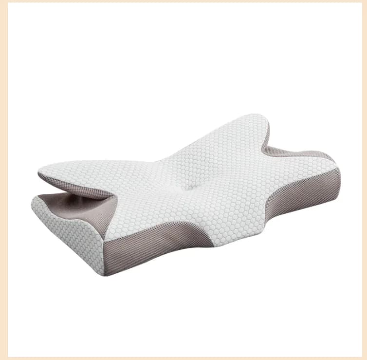 image-Zhenxin Memory Foam Cervical Neck Pillow Butterfly Shape Gray