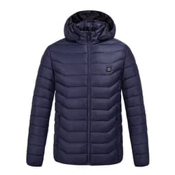 image-USB Heated Jacket Men's 9-Zone Hooded Cotton Padded Coat
