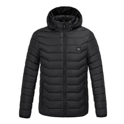 image-USB Heated Jacket Men's 9-Zone Hooded Cotton Padded Coat