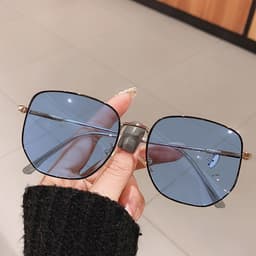 image-Metal Frame Color-Changing Oval Glasses FB5 Large Frame Myopia