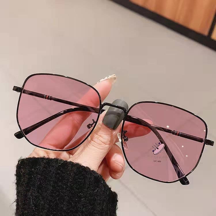 image-Metal Frame Color-Changing Oval Glasses FB5 Large Frame Myopia