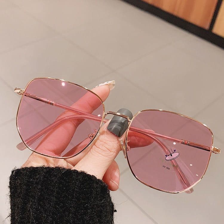 image-Metal Frame Color-Changing Oval Glasses FB5 Large Frame Myopia