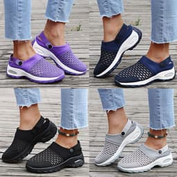 image-Women's Canvas Low Top Wedge Casual Shoes Round Toe