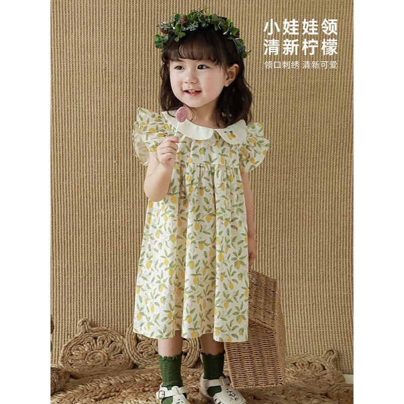 image-Qiu Duo Meng Girls Fruit Printed Princess Dress