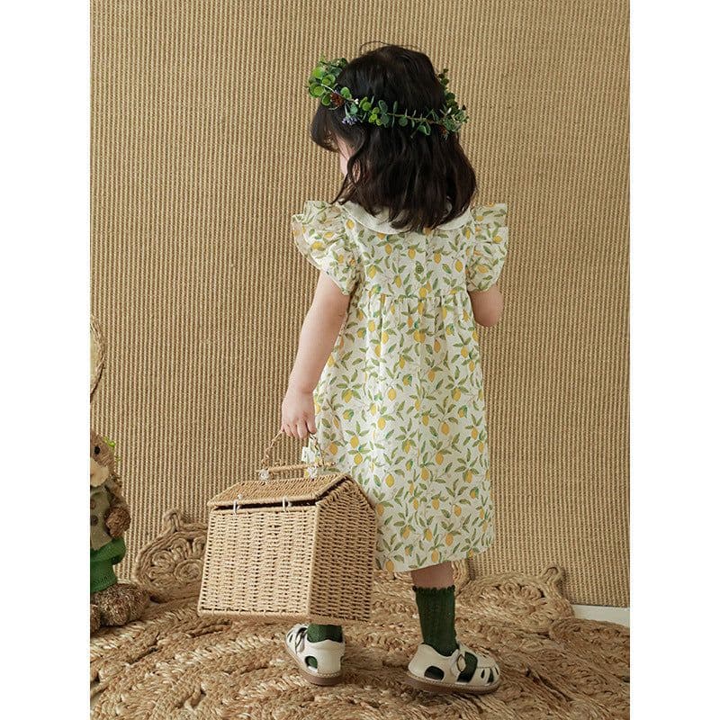 image-Qiu Duo Meng Girls Fruit Printed Princess Dress