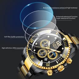 image-LIGE Men's Quartz Chronograph Watch Waterproof Sports