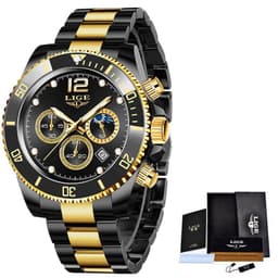 image-LIGE Men's Quartz Chronograph Watch Waterproof Sports