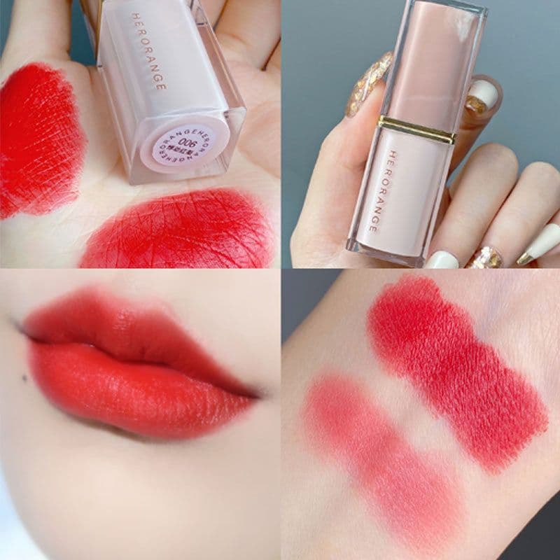 image-HERORANGE Crystal Square Tube Lipstick Velvet Matte Long-Lasting