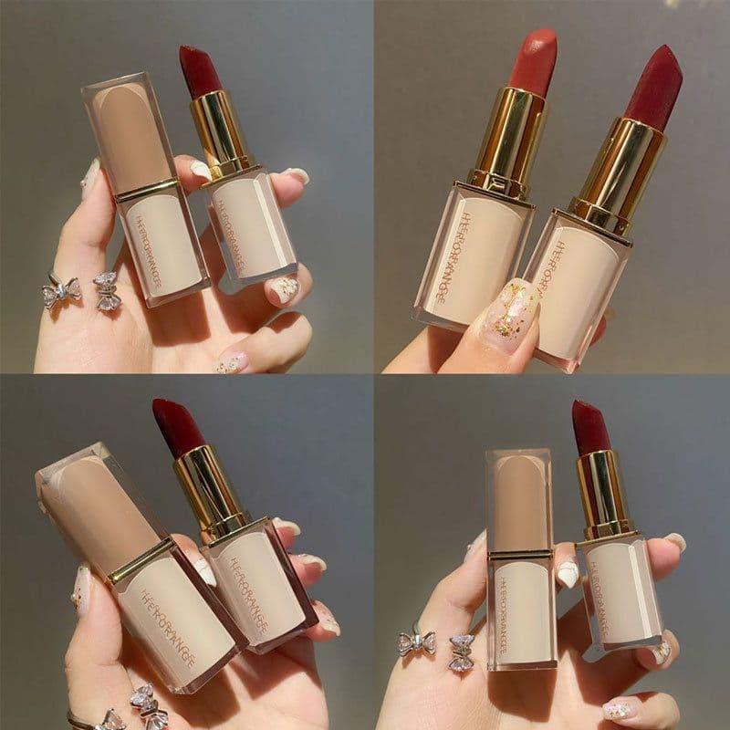 image-HERORANGE Crystal Square Tube Lipstick Velvet Matte Long-Lasting