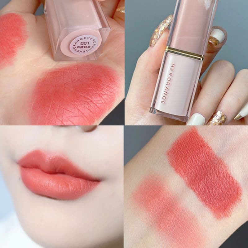image-HERORANGE Crystal Square Tube Lipstick Velvet Matte Long-Lasting