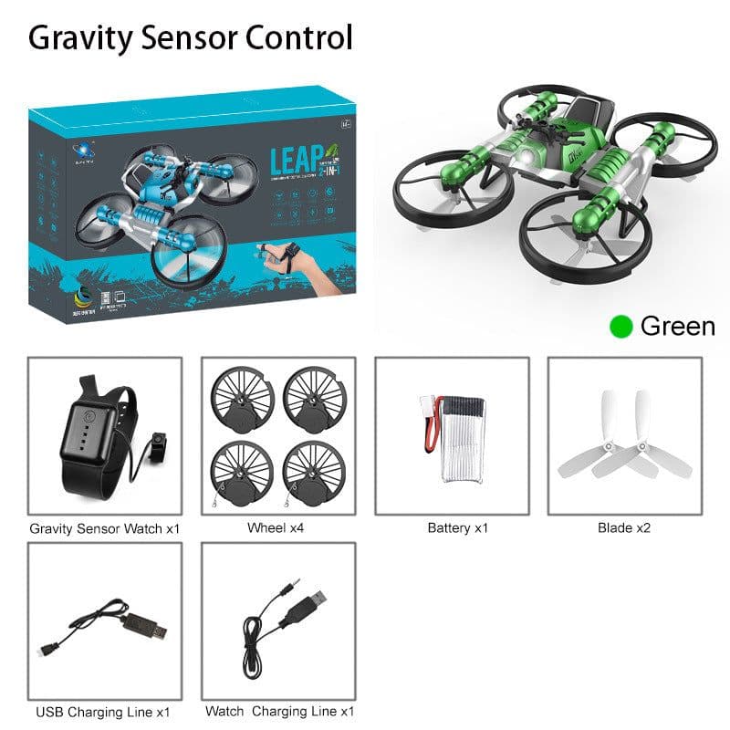 image-Qunyi Folding Motorcycle Drone 2-in-1 Land Air Quadcopter