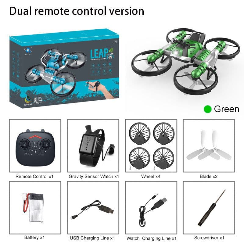 image-Qunyi Folding Motorcycle Drone 2-in-1 Land Air Quadcopter