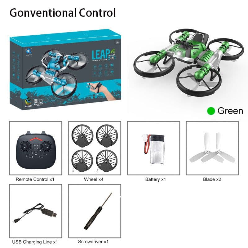image-Qunyi Folding Motorcycle Drone 2-in-1 Land Air Quadcopter
