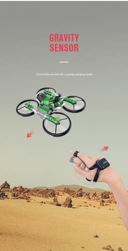 image-Qunyi Folding Motorcycle Drone 2-in-1 Land Air Quadcopter