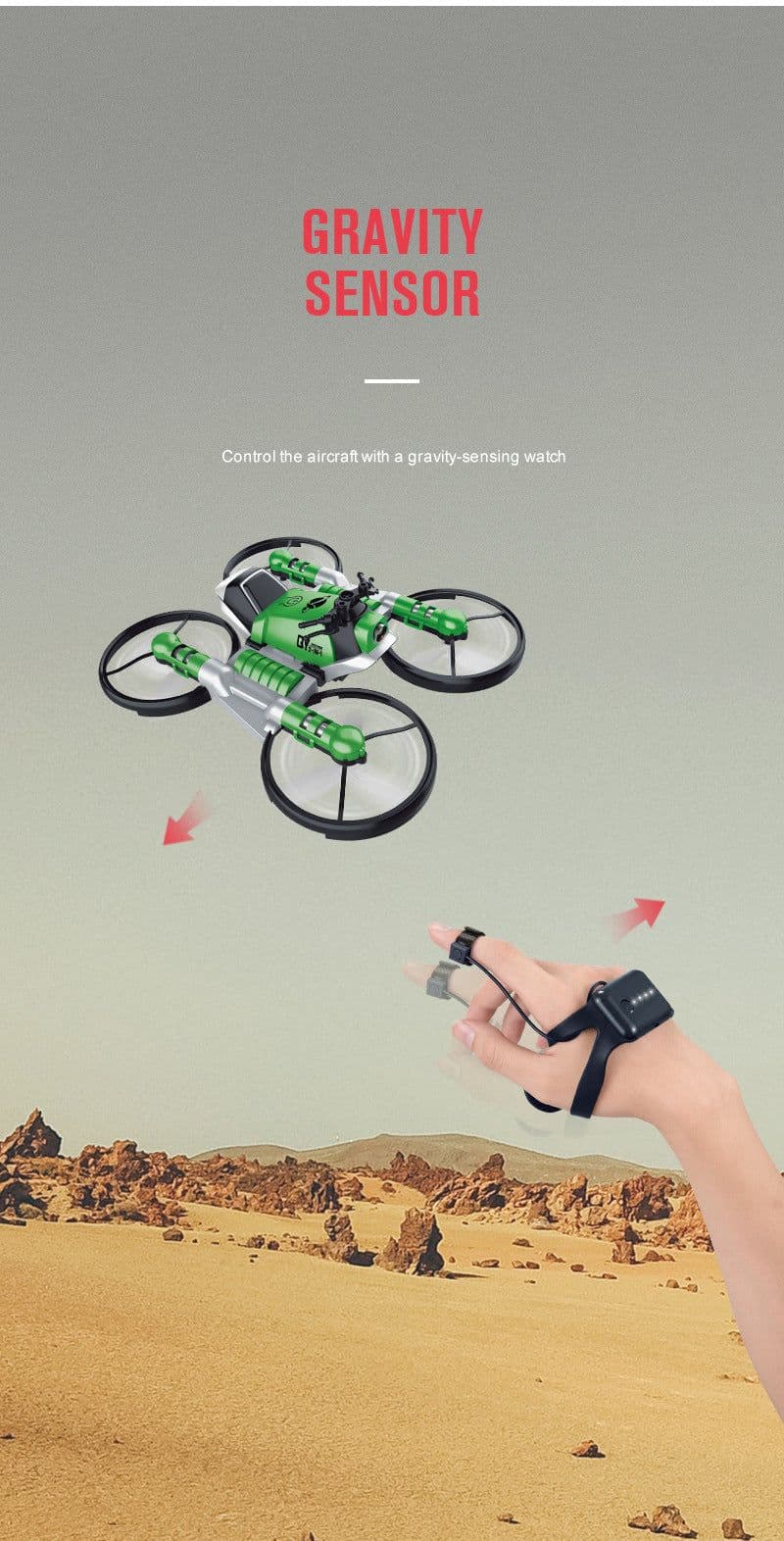 image-Qunyi Folding Motorcycle Drone 2-in-1 Land Air Quadcopter