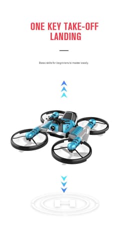 image-Qunyi Folding Motorcycle Drone 2-in-1 Land Air Quadcopter