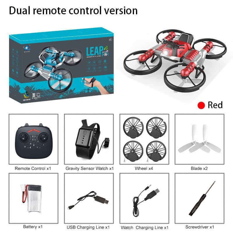 image-Qunyi Folding Motorcycle Drone 2-in-1 Land Air Quadcopter
