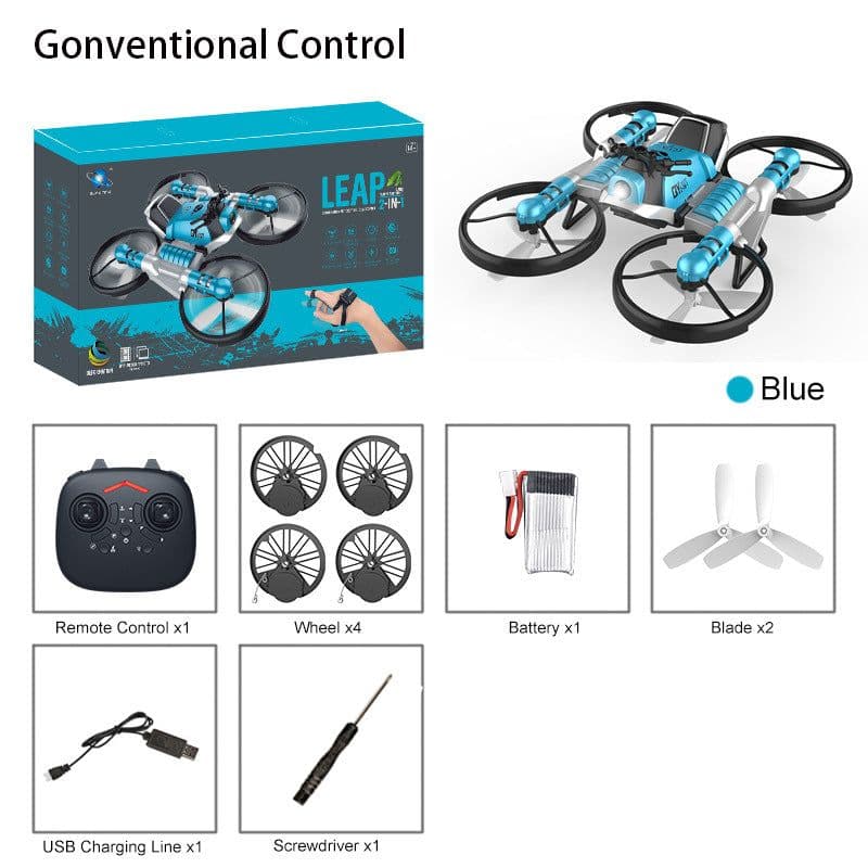 image-Qunyi Folding Motorcycle Drone 2-in-1 Land Air Quadcopter