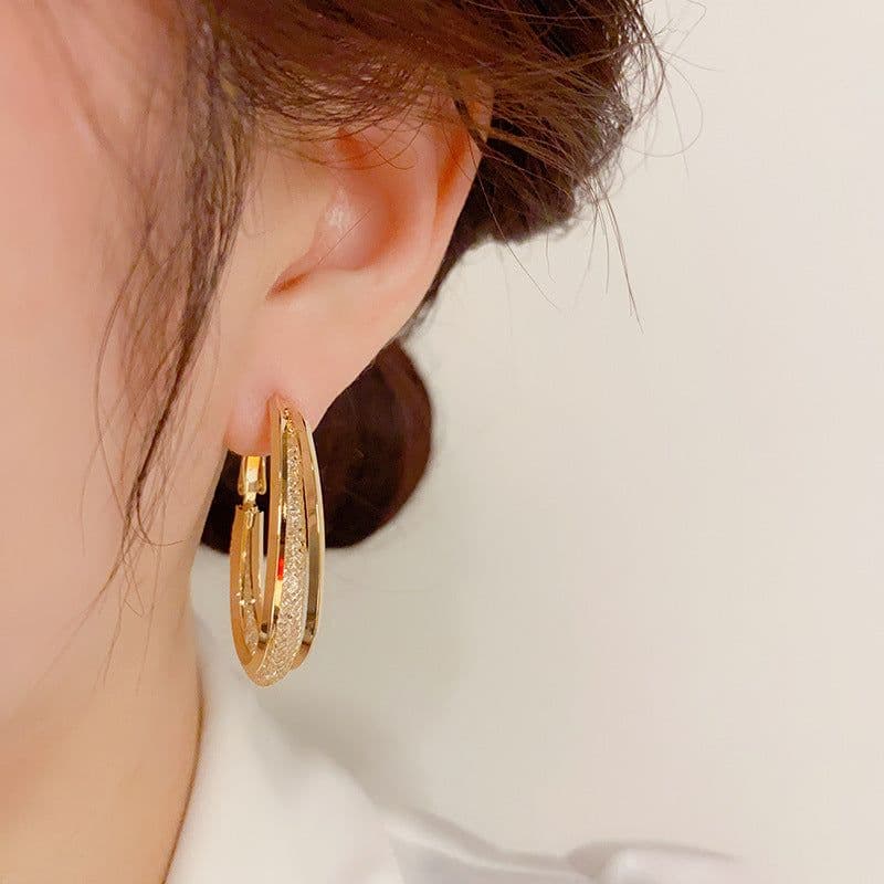 image-Korean Dupin Hollow Mesh Crystal Earrings S925 Silver Needle