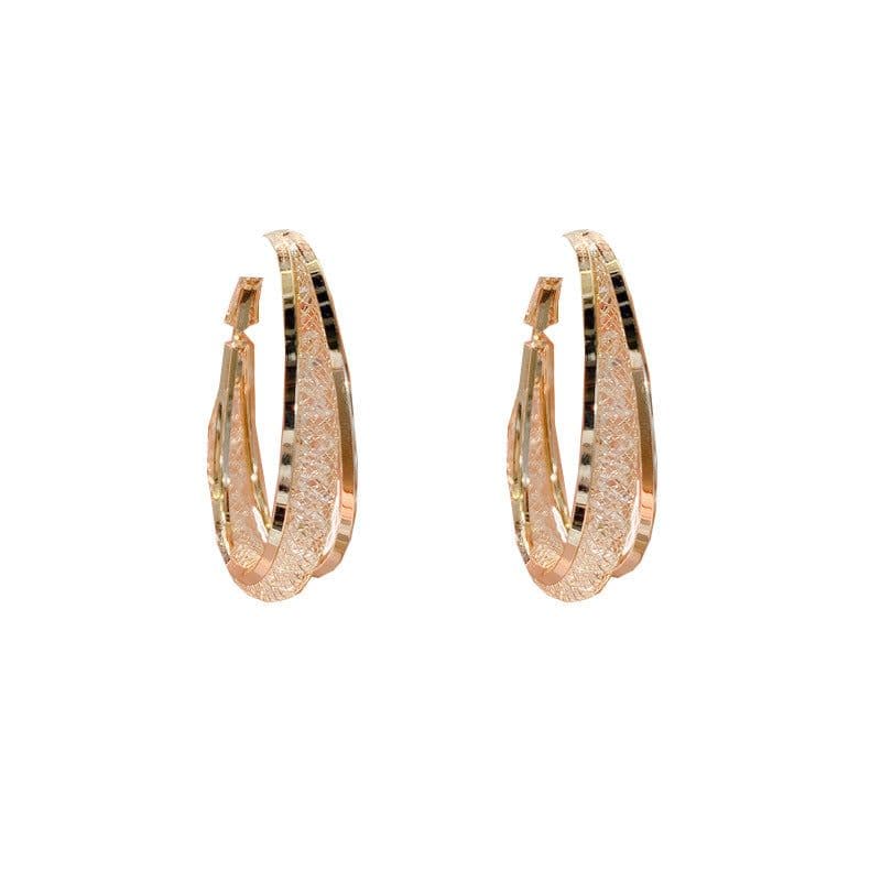 image-Korean Dupin Hollow Mesh Crystal Earrings S925 Silver Needle