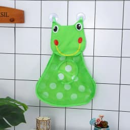image-Children's Bathroom Storage Hanging Bag Cartoon Mesh Organizer
