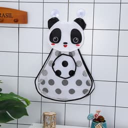 image-Children's Bathroom Storage Hanging Bag Cartoon Mesh Organizer