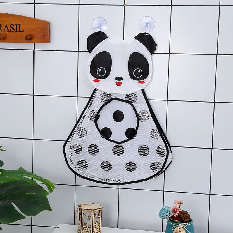 image-Children's Bathroom Storage Hanging Bag Cartoon Mesh Organizer