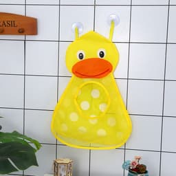 image-Children's Bathroom Storage Hanging Bag Cartoon Mesh Organizer