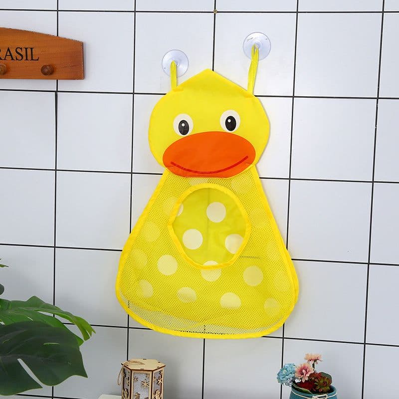 image-Children's Bathroom Storage Hanging Bag Cartoon Mesh Organizer