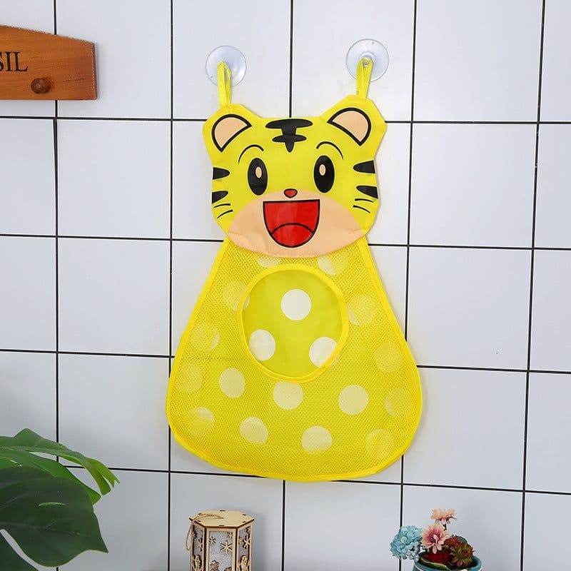 image-Children's Bathroom Storage Hanging Bag Cartoon Mesh Organizer