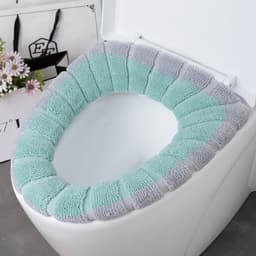 image-Toilet Seat Cushion O-Shaped Knitted Thickened Washable Cover
