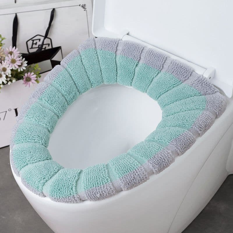 image-Toilet Seat Cushion O-Shaped Knitted Thickened Washable Cover
