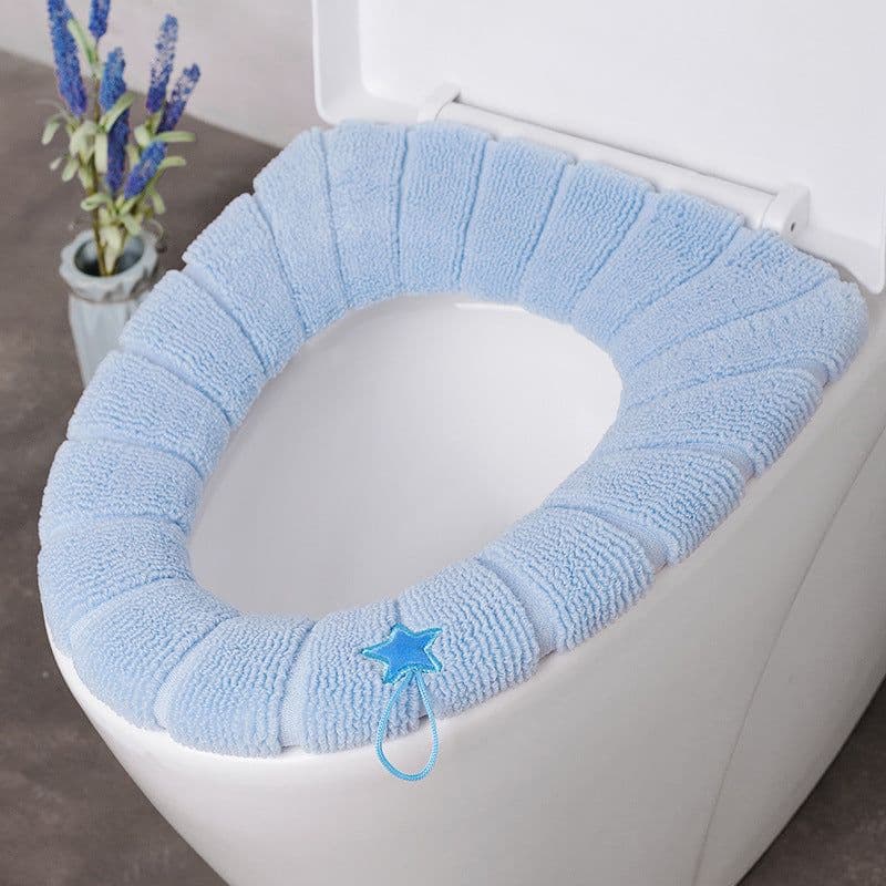 image-Toilet Seat Cushion O-Shaped Knitted Thickened Washable Cover