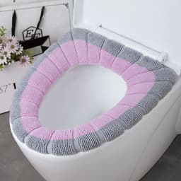 image-Toilet Seat Cushion O-Shaped Knitted Thickened Washable Cover