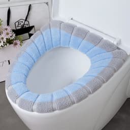 image-Toilet Seat Cushion O-Shaped Knitted Thickened Washable Cover