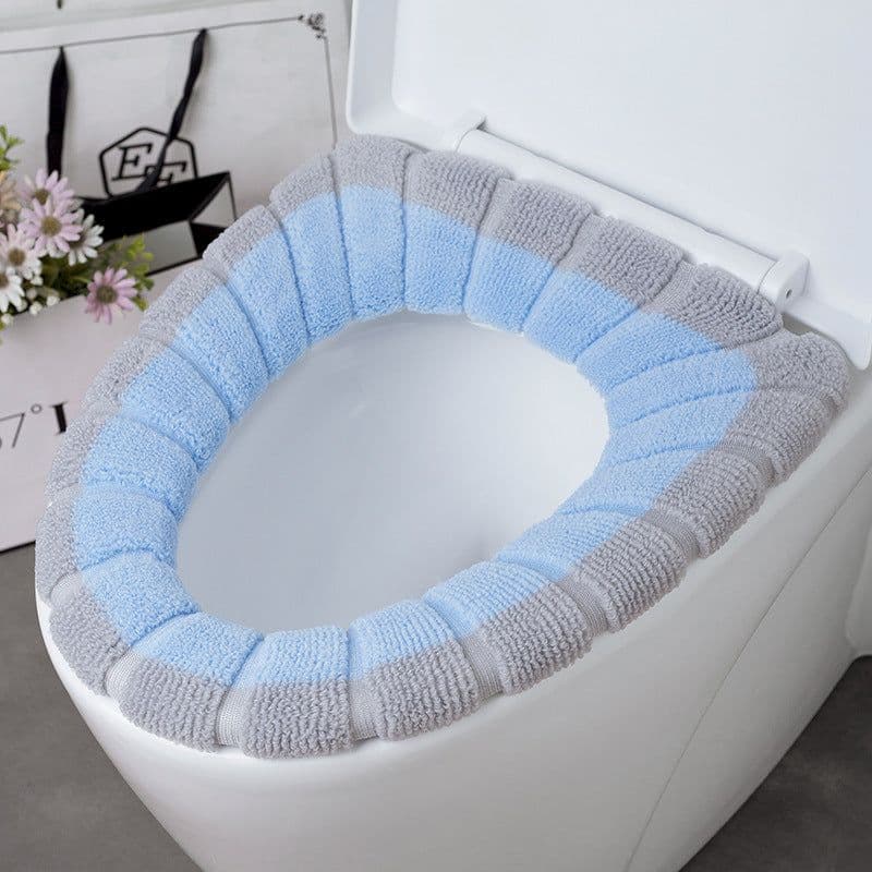 image-Toilet Seat Cushion O-Shaped Knitted Thickened Washable Cover