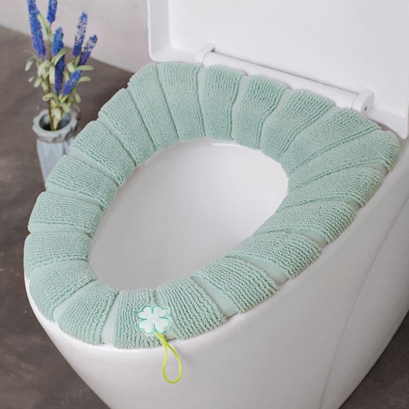 image-Toilet Seat Cushion O-Shaped Knitted Thickened Washable Cover