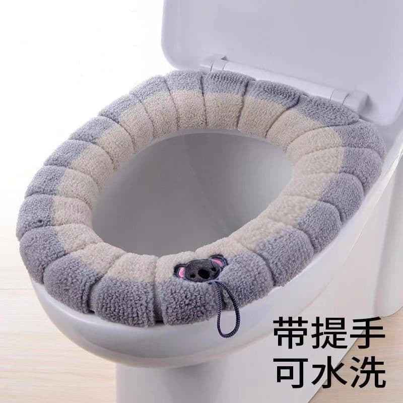 image-Toilet Seat Cushion O-Shaped Knitted Thickened Washable Cover