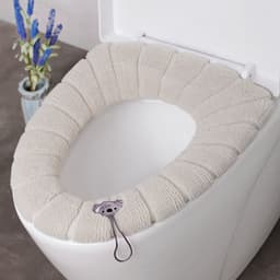 image-Toilet Seat Cushion O-Shaped Knitted Thickened Washable Cover