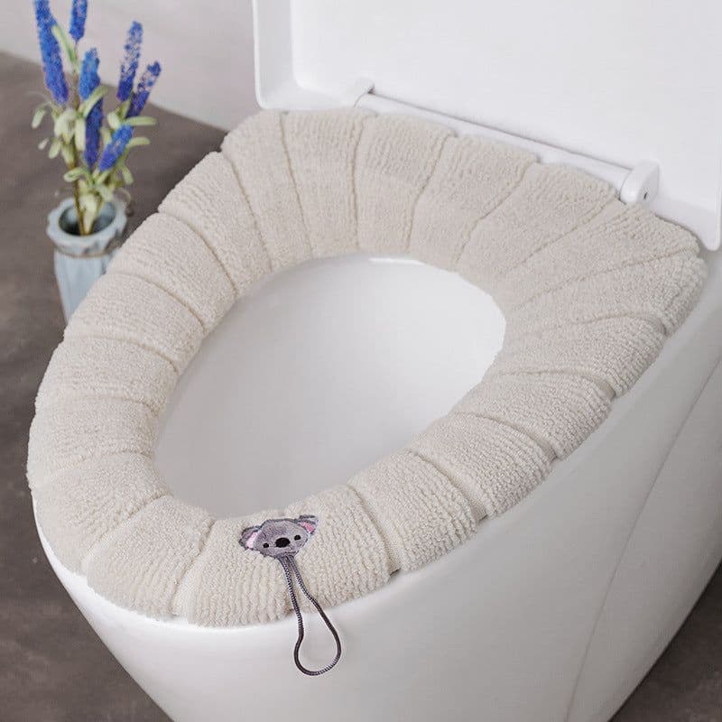 image-Toilet Seat Cushion O-Shaped Knitted Thickened Washable Cover