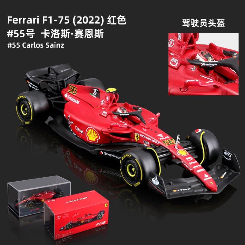 image-Bimei Gao 1:43 Ferrari F1-75 Formula Racing Alloy Car Model