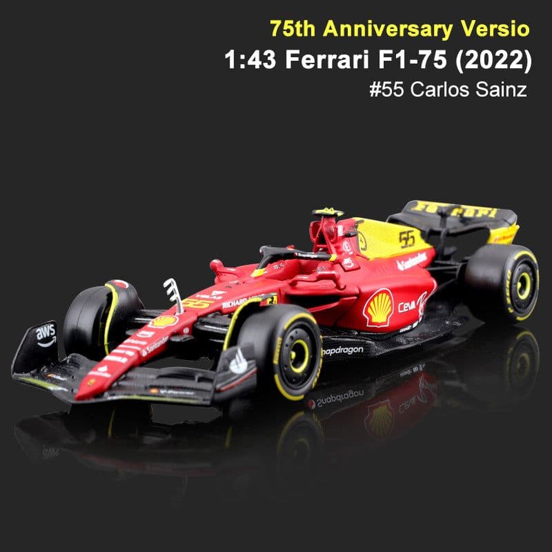 image-Bimei Gao 1:43 Ferrari F1-75 Formula Racing Alloy Car Model