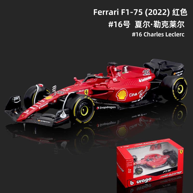image-Bimei Gao 1:43 Ferrari F1-75 Formula Racing Alloy Car Model